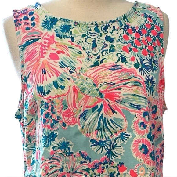 Lilly Pulitzer Sleeveless Serene Blue Gypsea Koi Fish Tunic Womens size Large - Picture 7 of 13